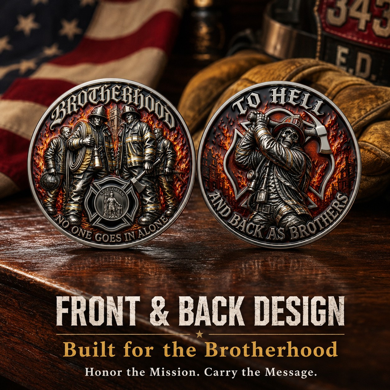 Brotherhood Firefighter Challenge Coin