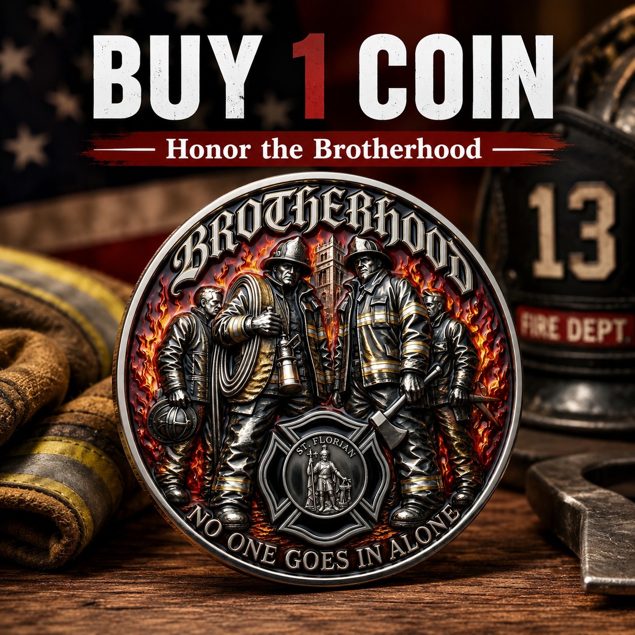 Brotherhood Firefighter Challenge Coin