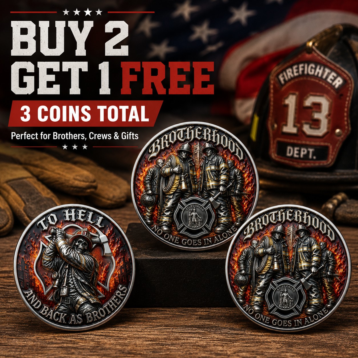 Brotherhood Firefighter Challenge Coin
