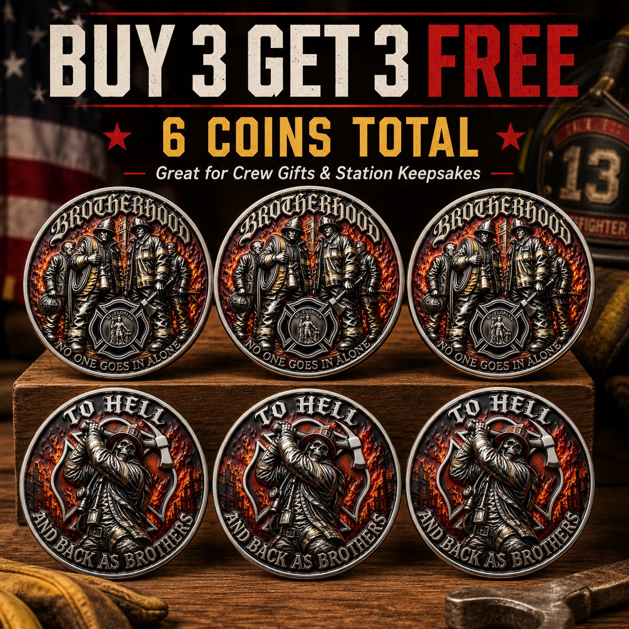 Brotherhood Firefighter Challenge Coin