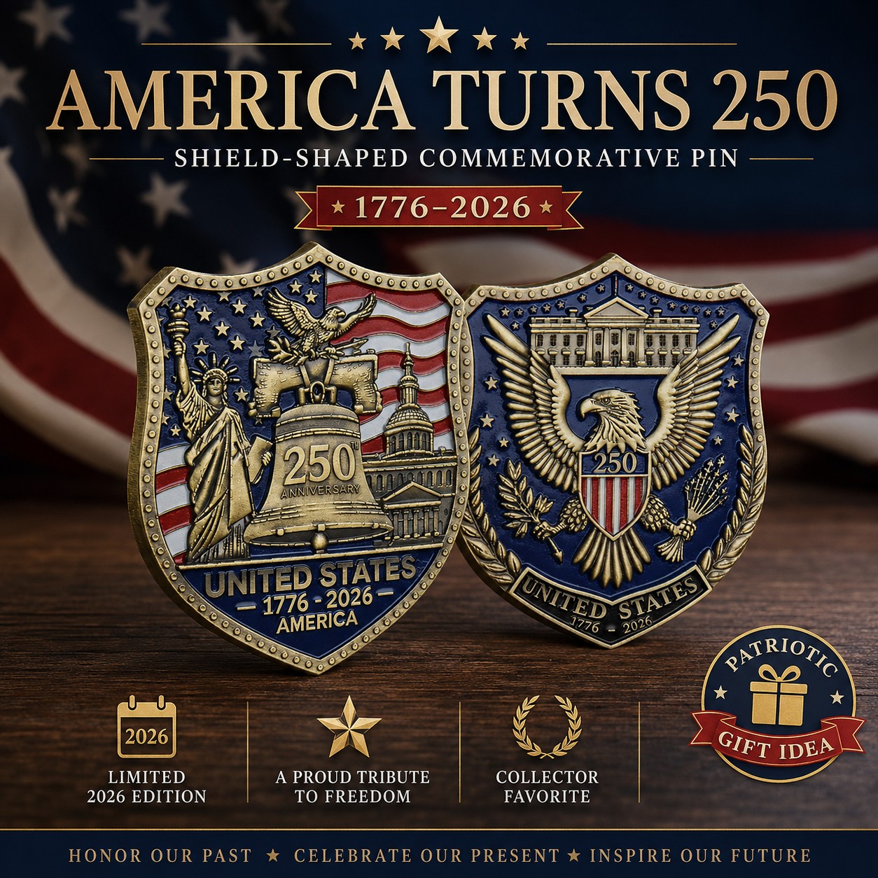 America 250 Shield Commemorative Coin 