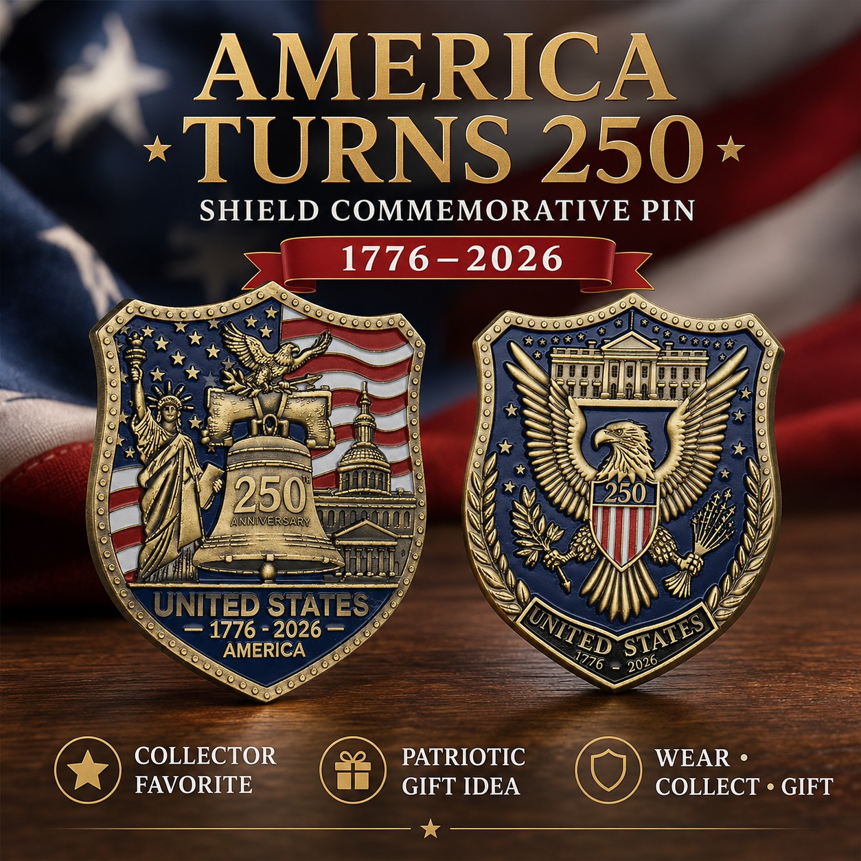 America 250 Shield Commemorative Coin 