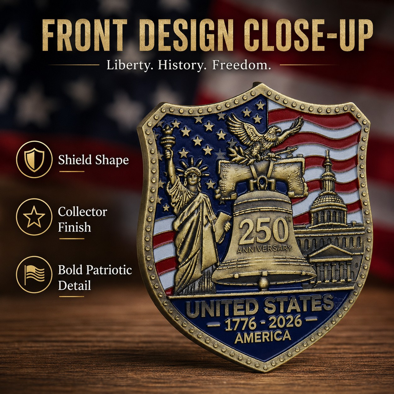 America 250 Shield Commemorative Coin 