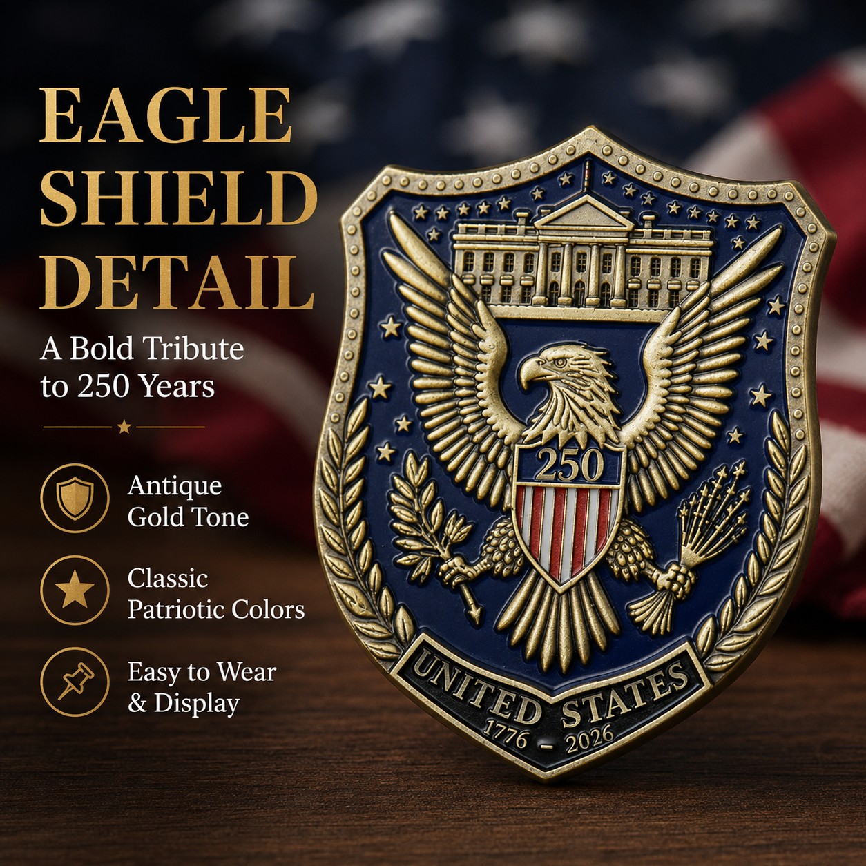 America 250 Shield Commemorative Coin 