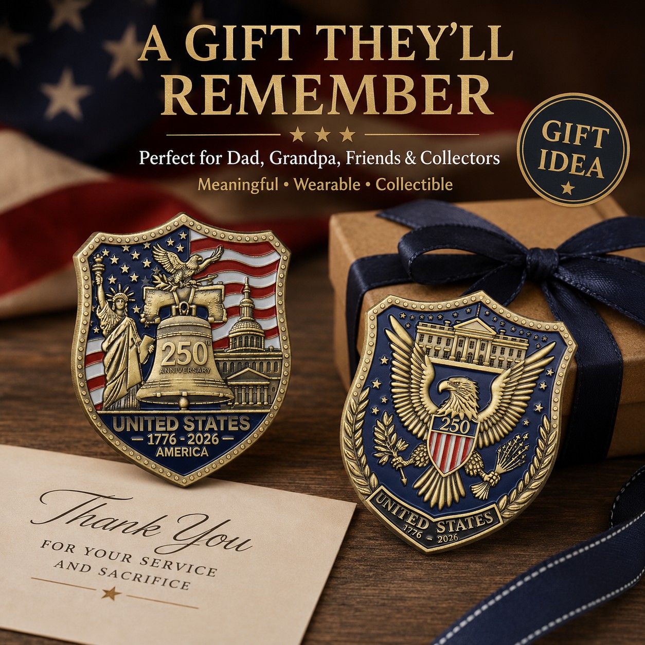 America 250 Shield Commemorative Coin 