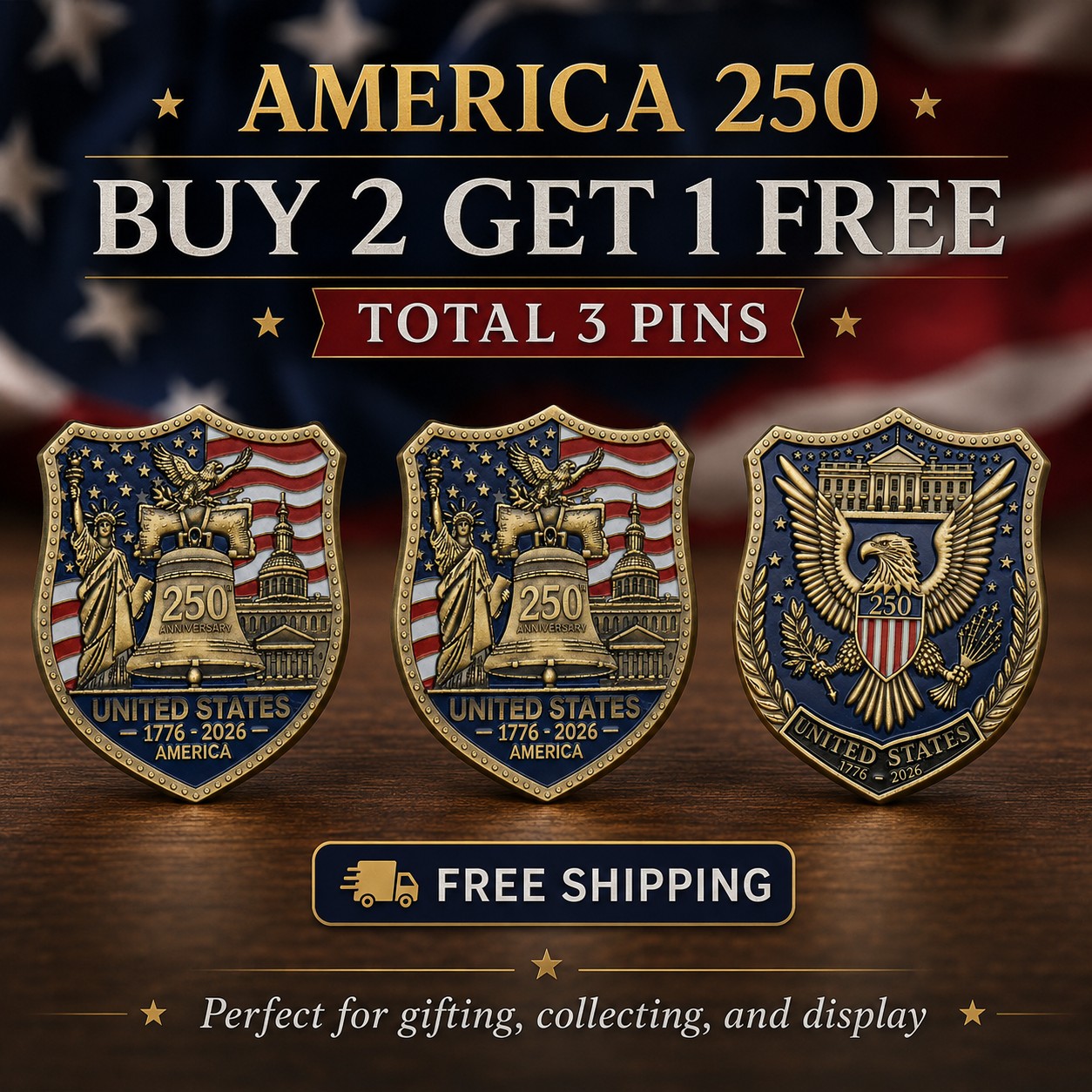 America 250 Shield Commemorative Coin 