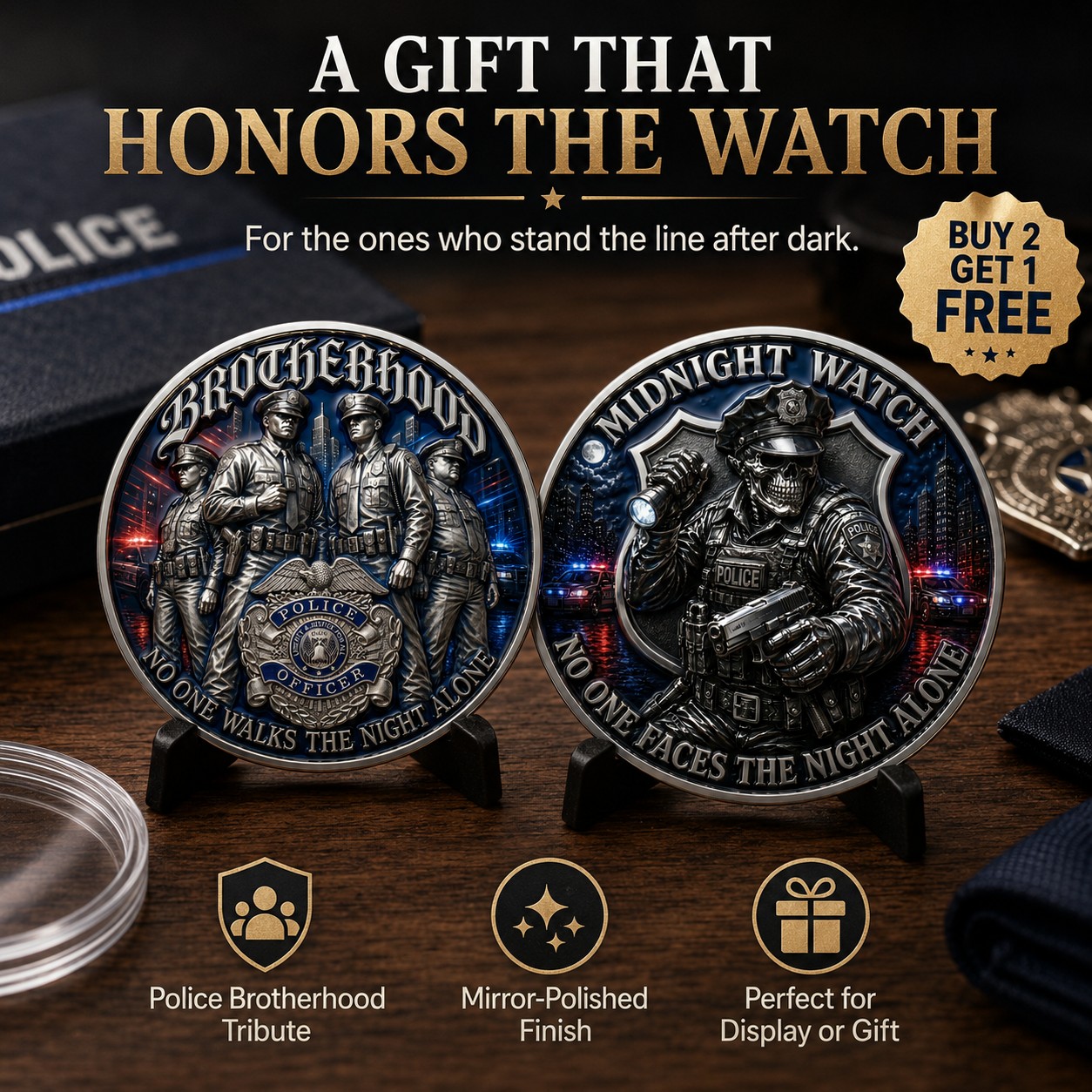 Police Brotherhood “Midnight Watch” Challenge Coin