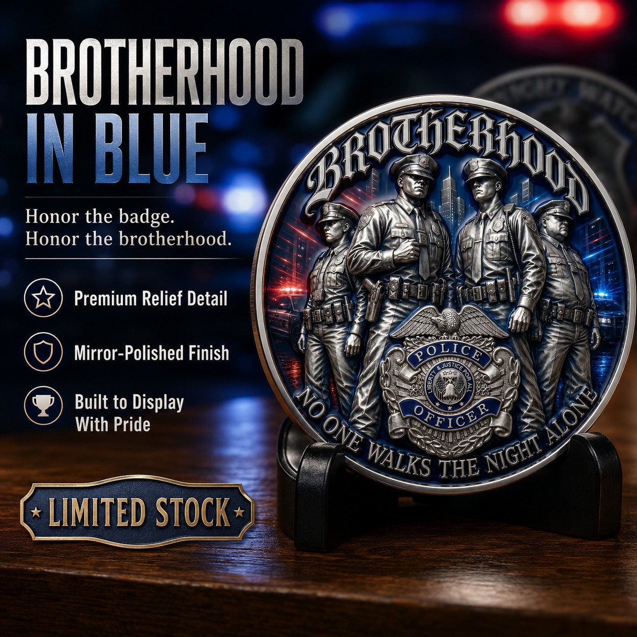Police Brotherhood “Midnight Watch” Challenge Coin