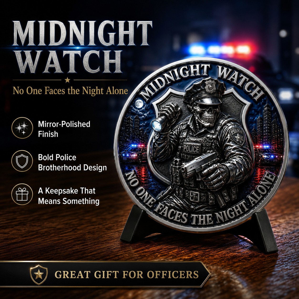 Police Brotherhood “Midnight Watch” Challenge Coin