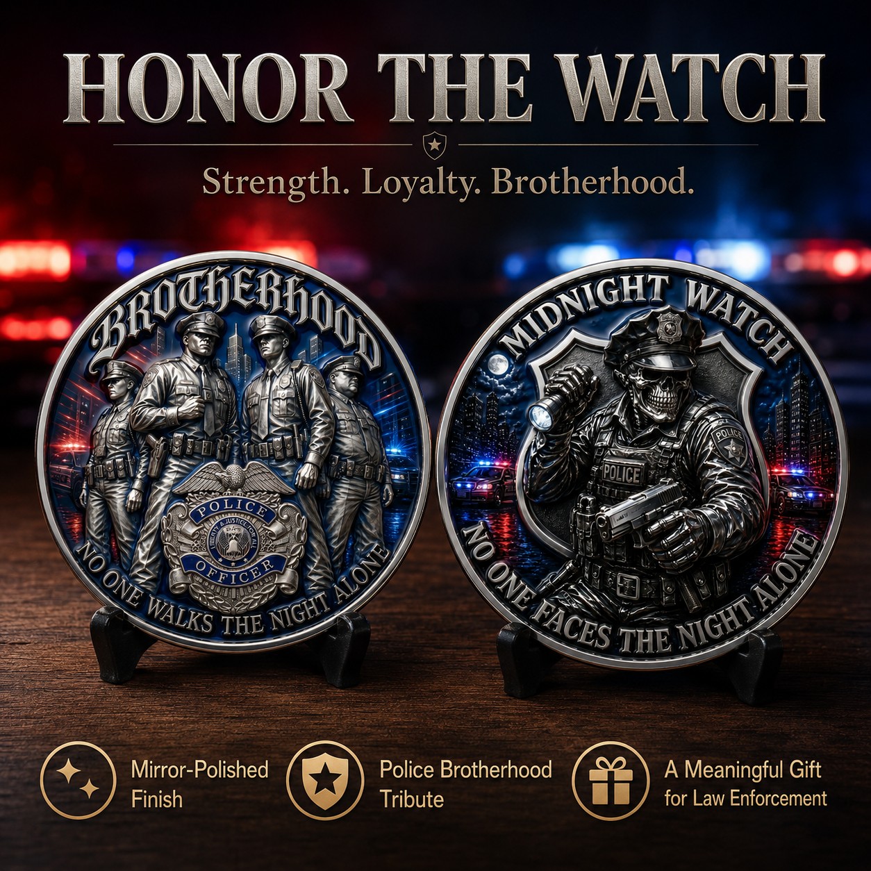 Police Brotherhood “Midnight Watch” Challenge Coin