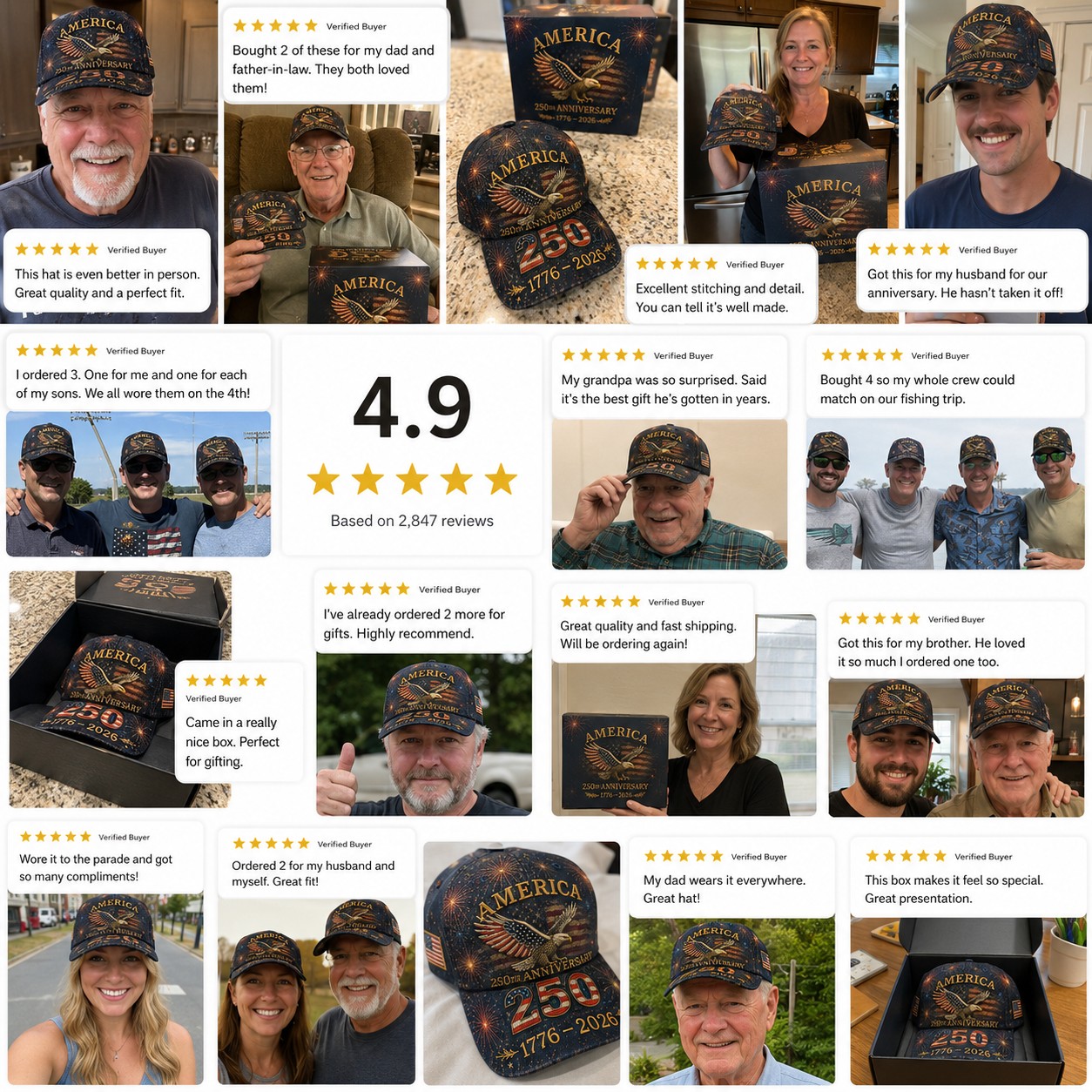 Flash Sale 49% OFF - America 250th Anniversary Eagle Cap