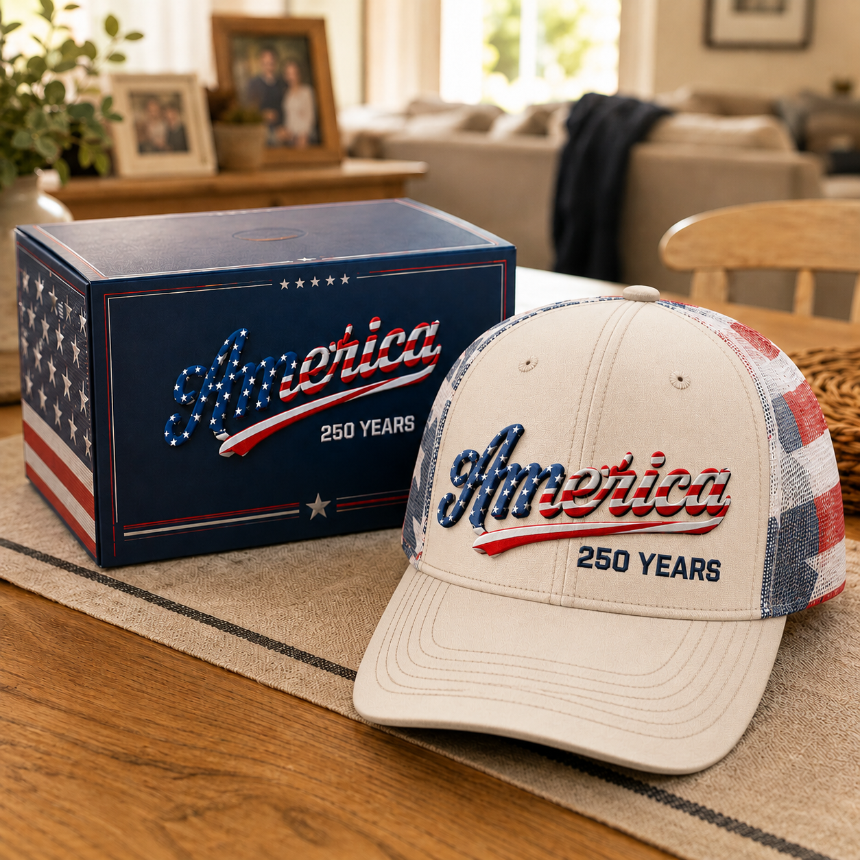 America 250 Years Patriotic Trucker Hat