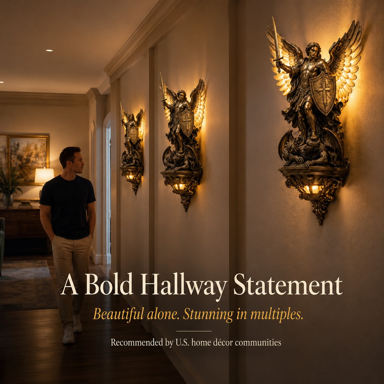 St. Michael Guardian Angel Wall Light