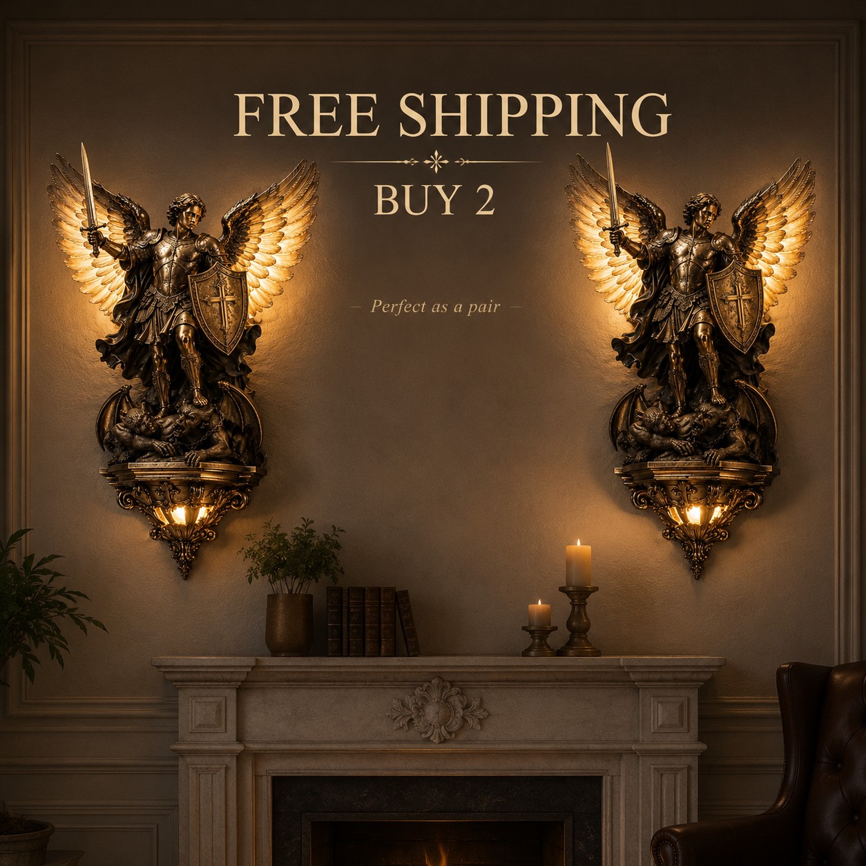 St. Michael Guardian Angel Wall Light