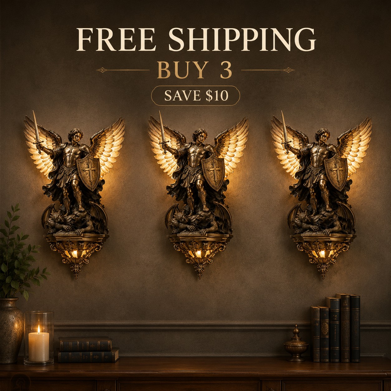 St. Michael Guardian Angel Wall Light