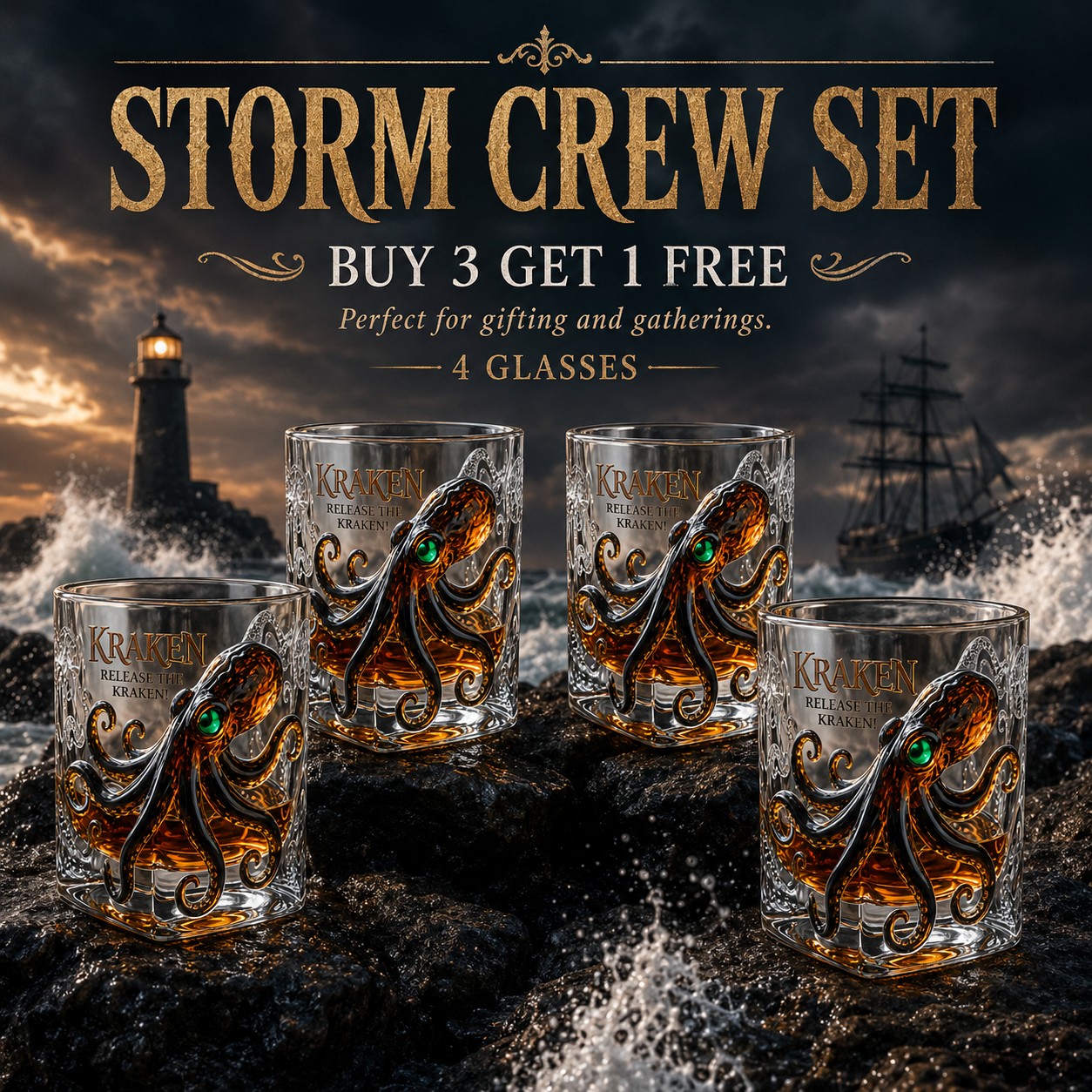 Release the Kraken Glass