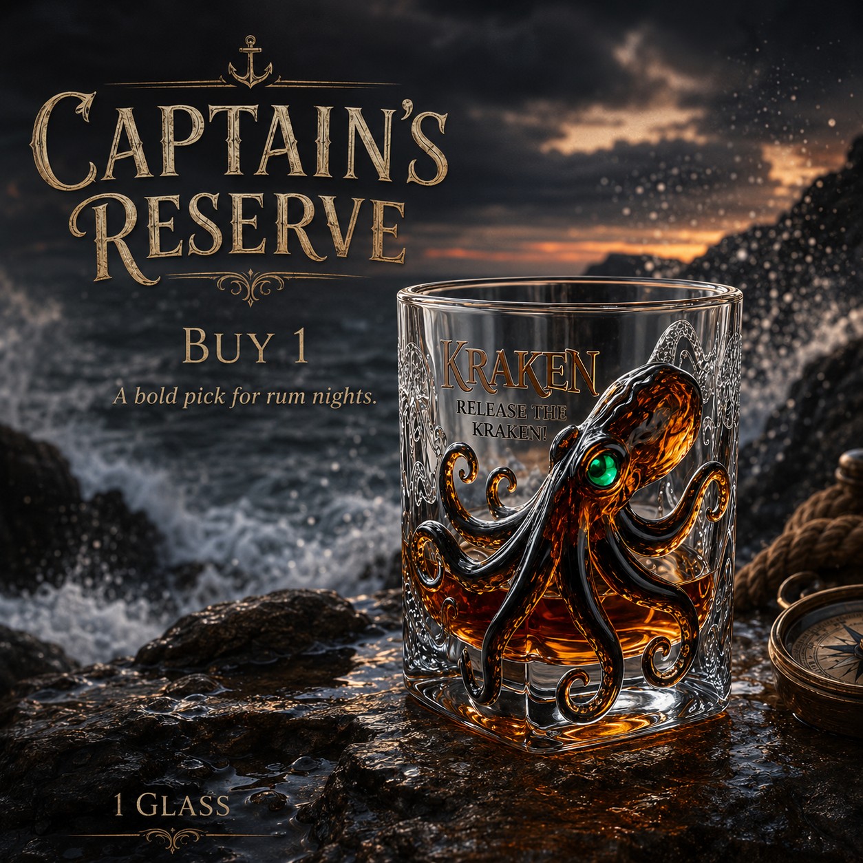 Release the Kraken Glass