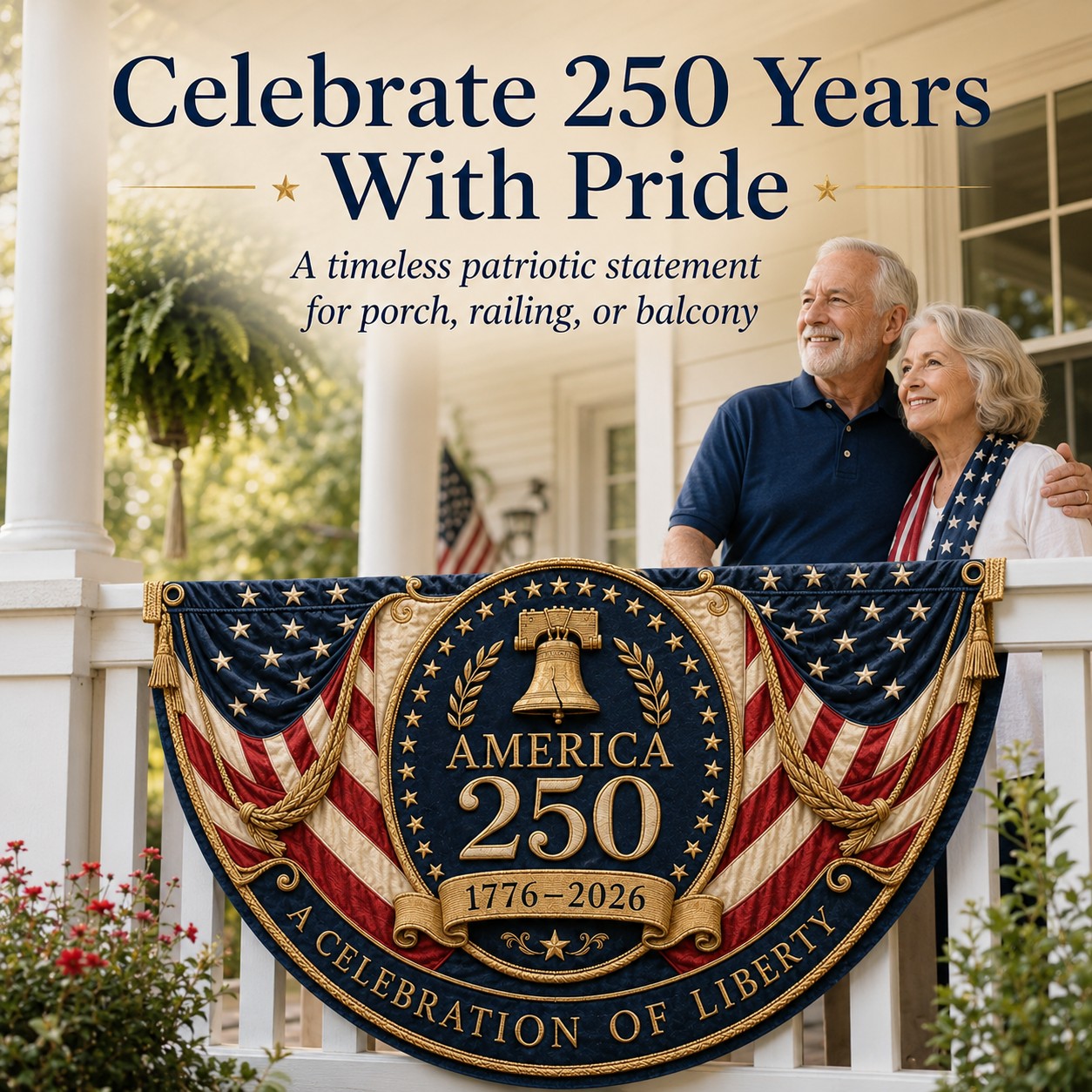 America 250 Fan Bunting Flag