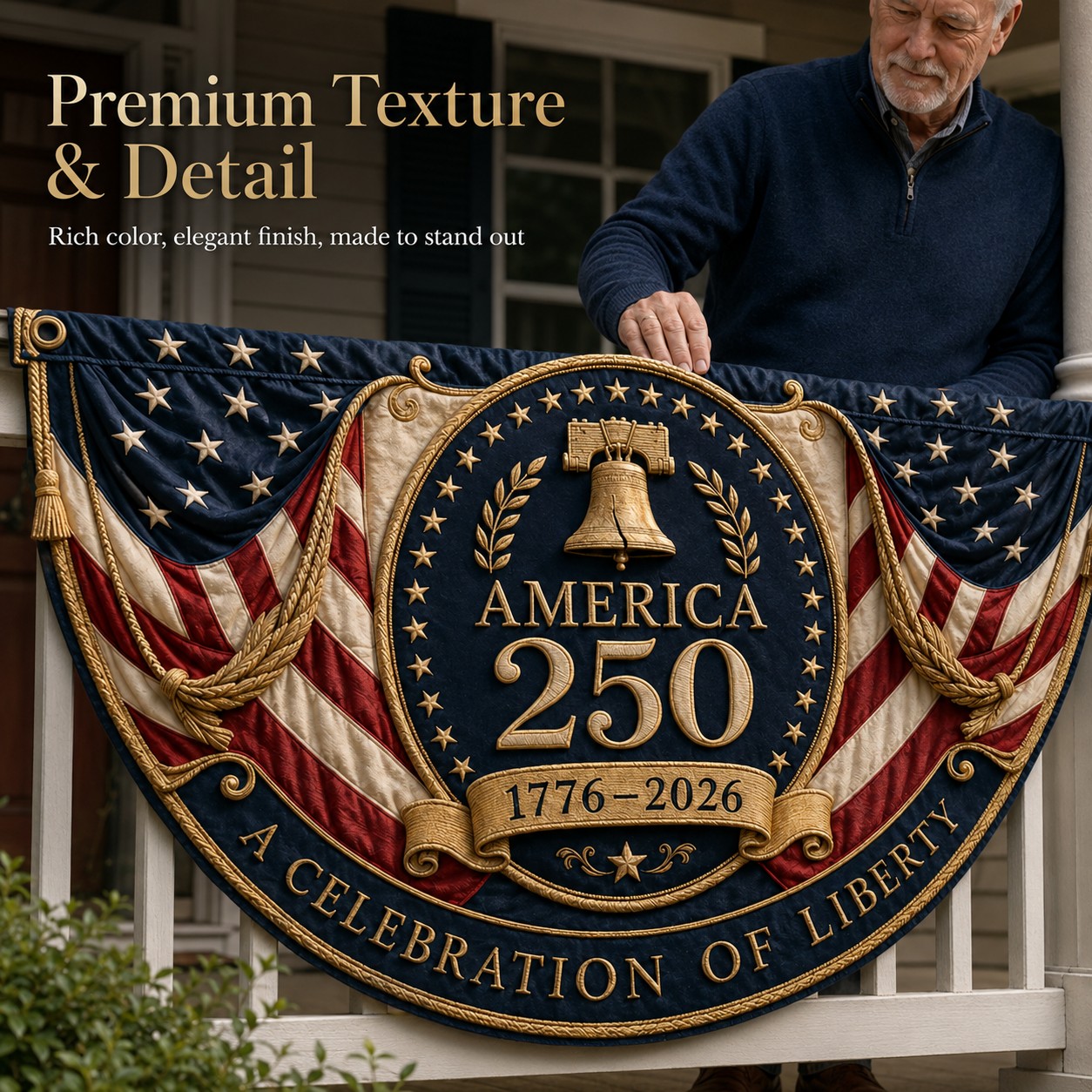 America 250 Fan Bunting Flag