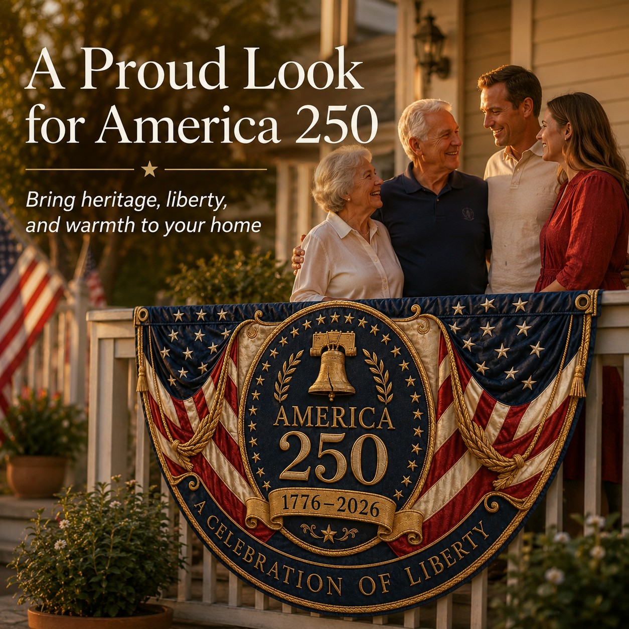 America 250 Fan Bunting Flag