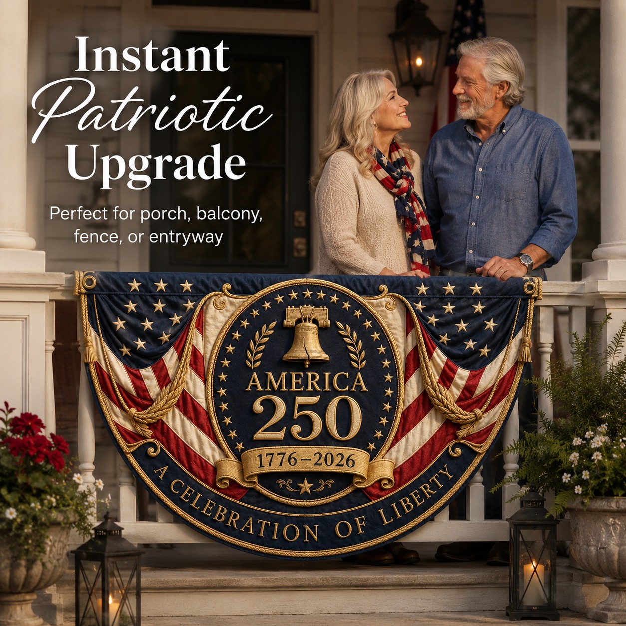 America 250 Fan Bunting Flag