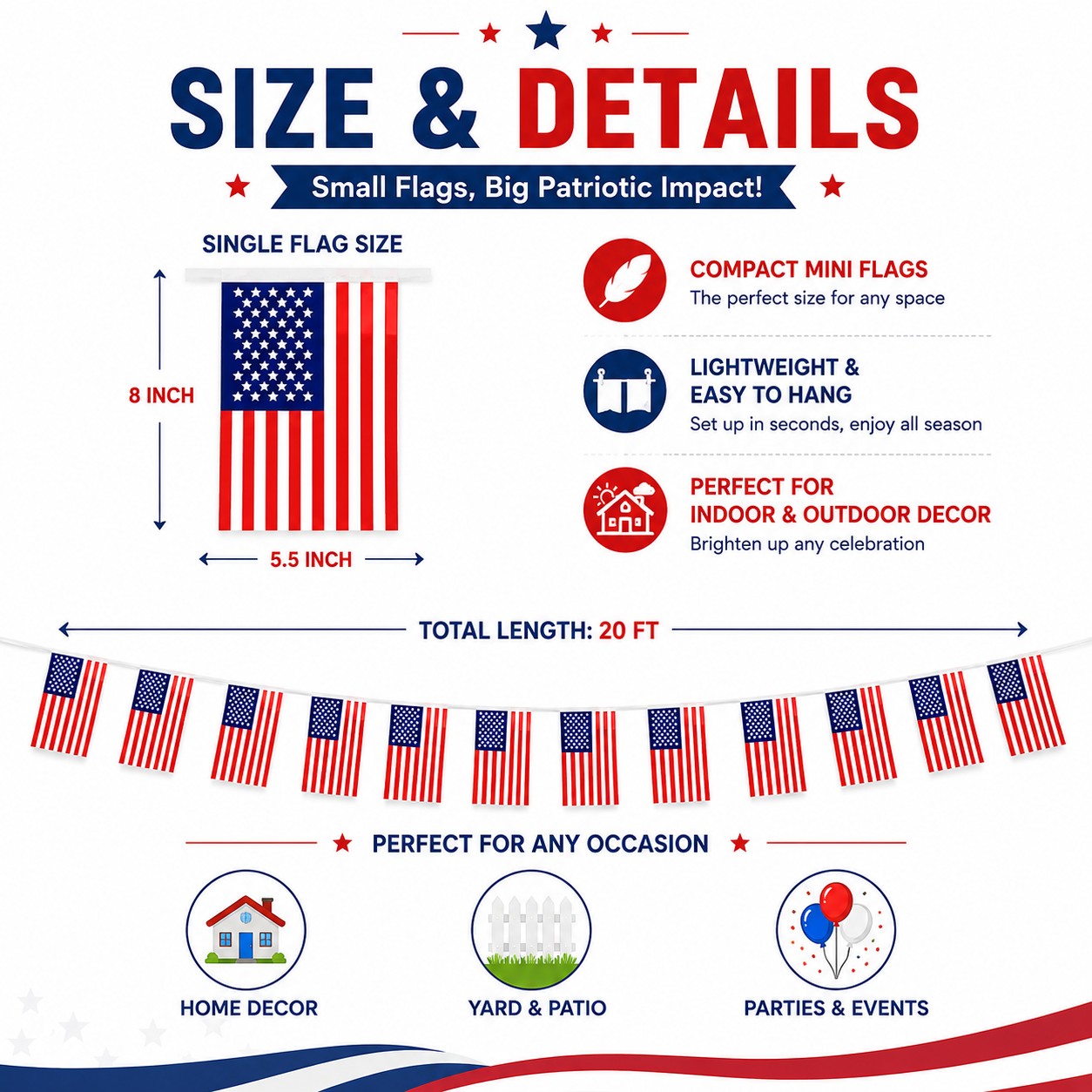 Small American Flag Bunting