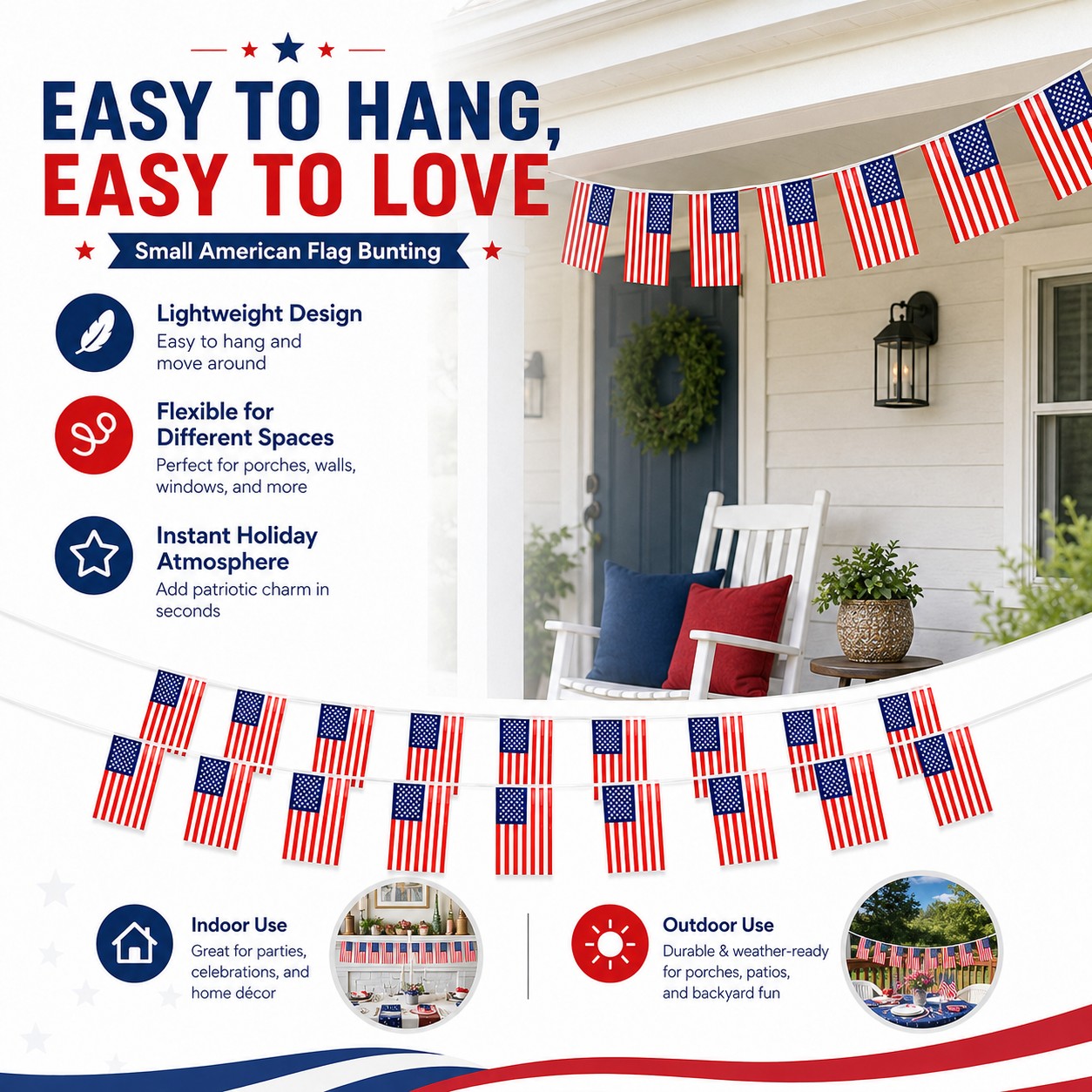 Small American Flag Bunting