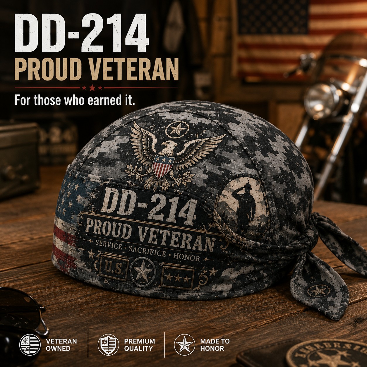 ⚡️Flash Sale 49% OFF - DD-214 Proud Veteran Riding Headwrap Cap