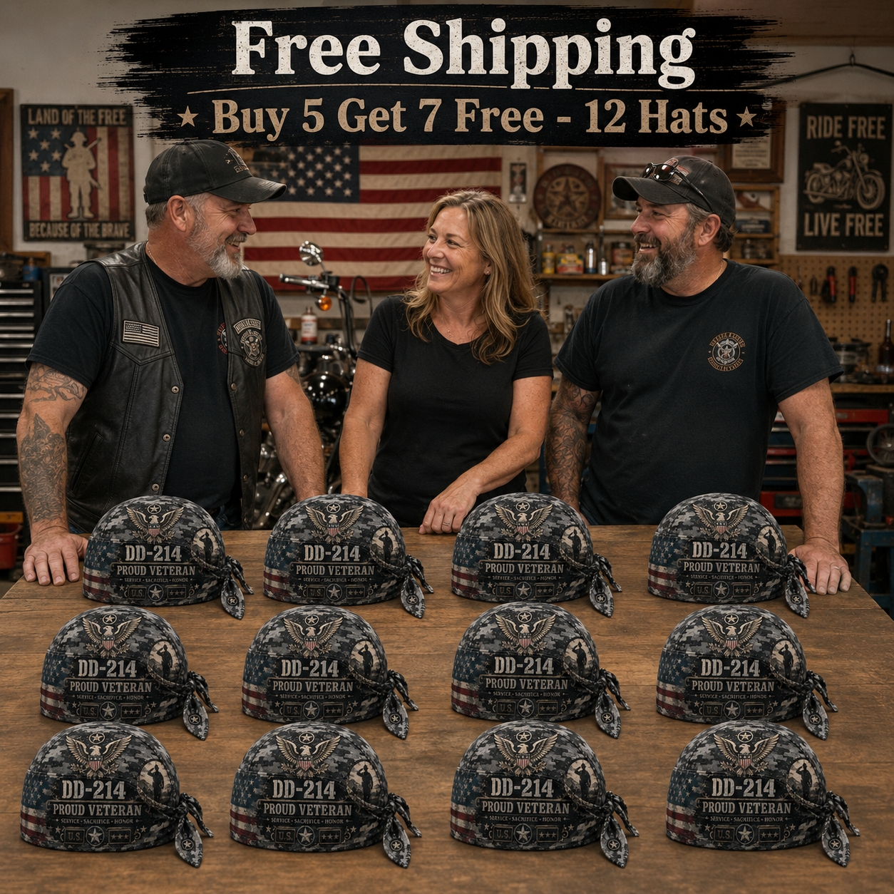 ⚡️Flash Sale 49% OFF - DD-214 Proud Veteran Riding Headwrap Cap