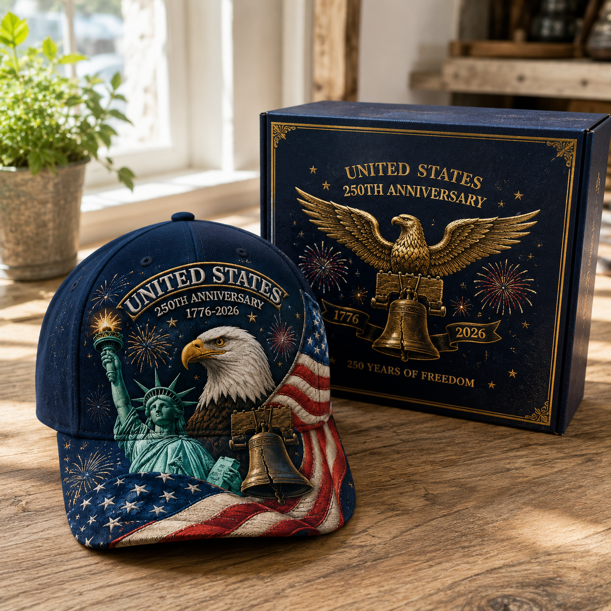 United States 250th Anniversary Patriotic Eagle Cap