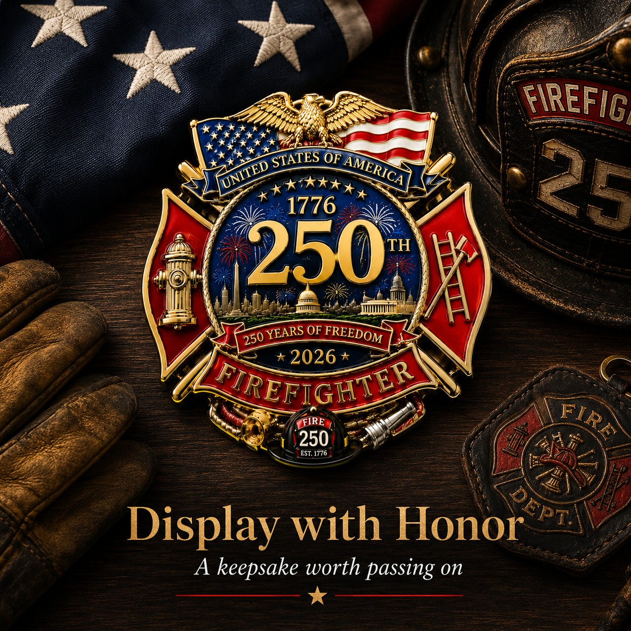 250th Anniversary Firefighter Badge