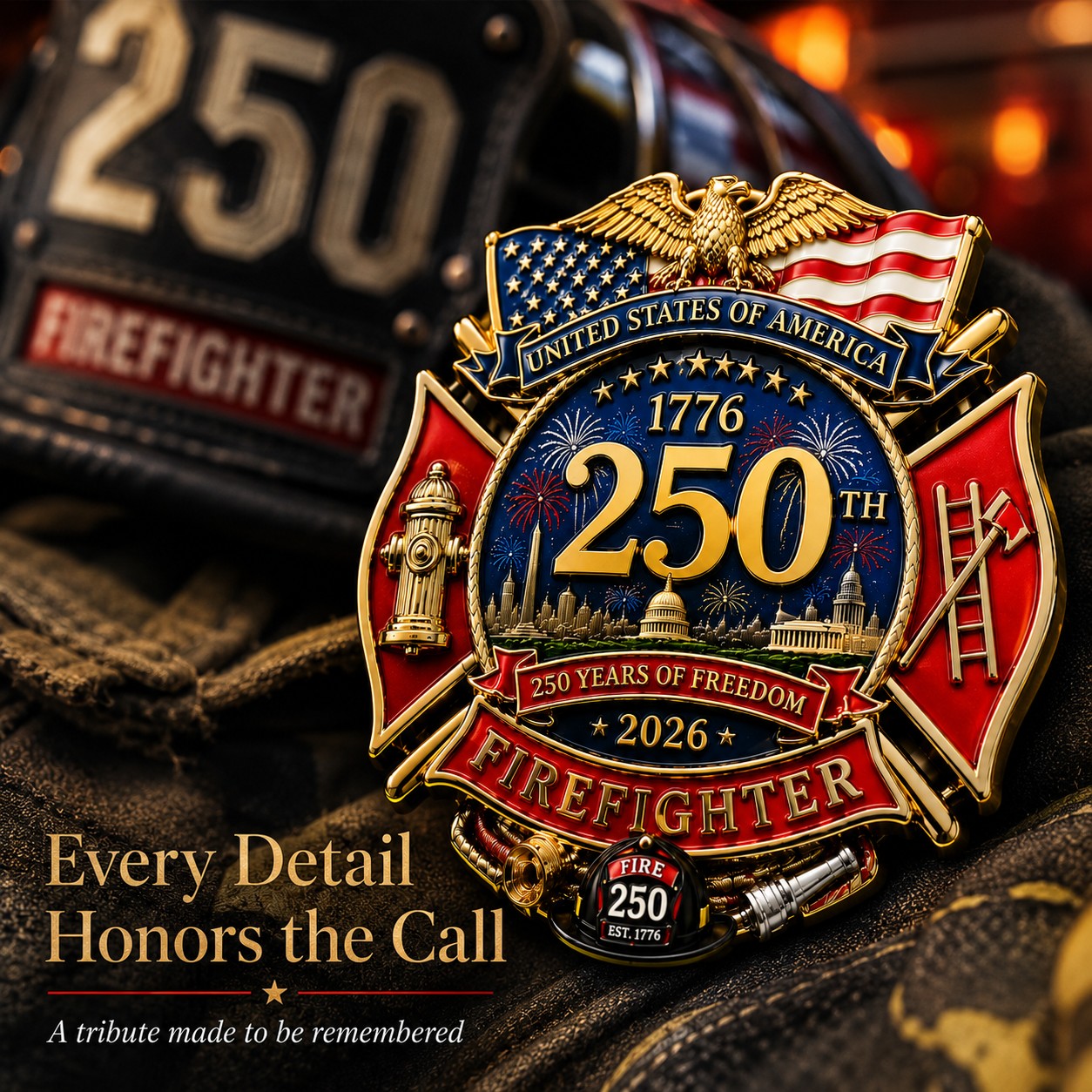 250th Anniversary Firefighter Badge