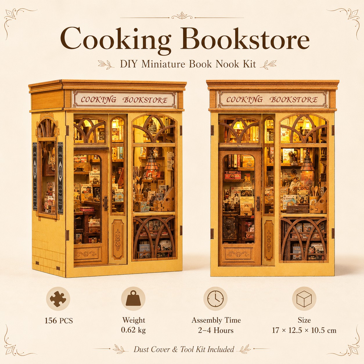 ★Mini Owl Bookstore - DIY Miniature Book Nook Kit Collection