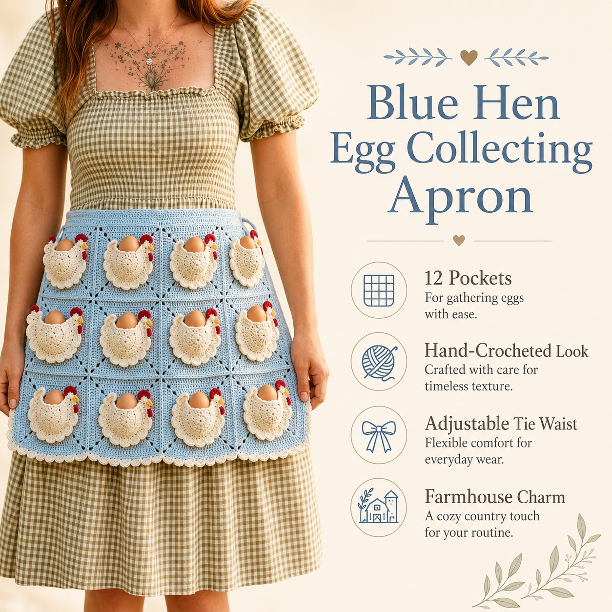Cottage Hen Egg Collecting Apron