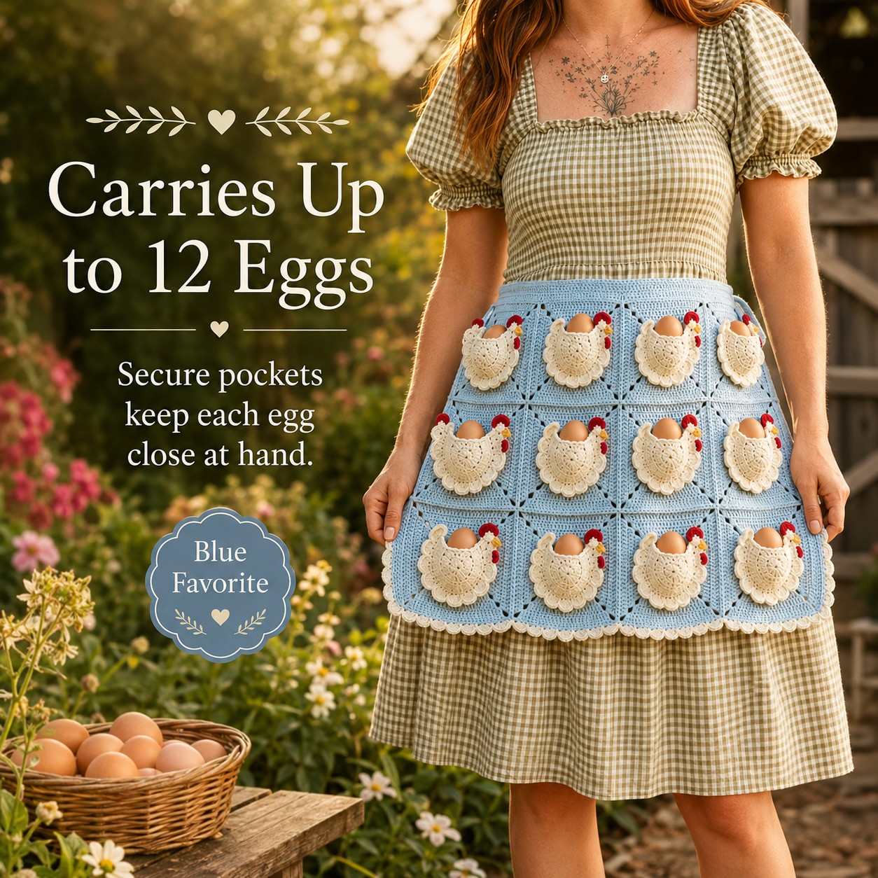 Cottage Hen Egg Collecting Apron