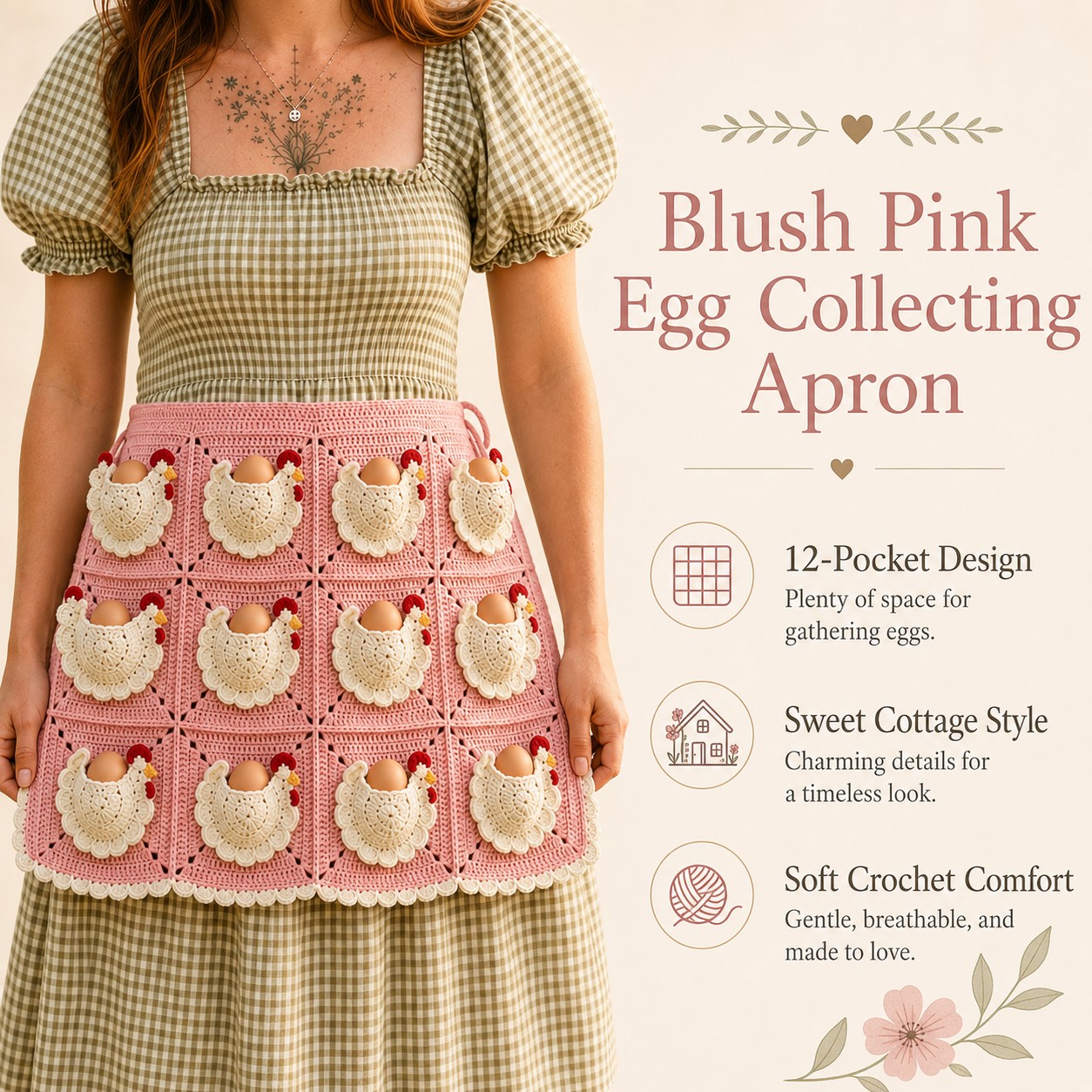 Cottage Hen Egg Collecting Apron