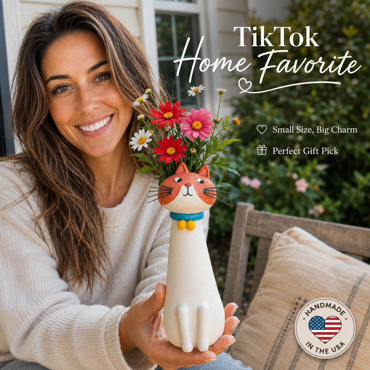 😻Handcrafted Quirky Cat Vase