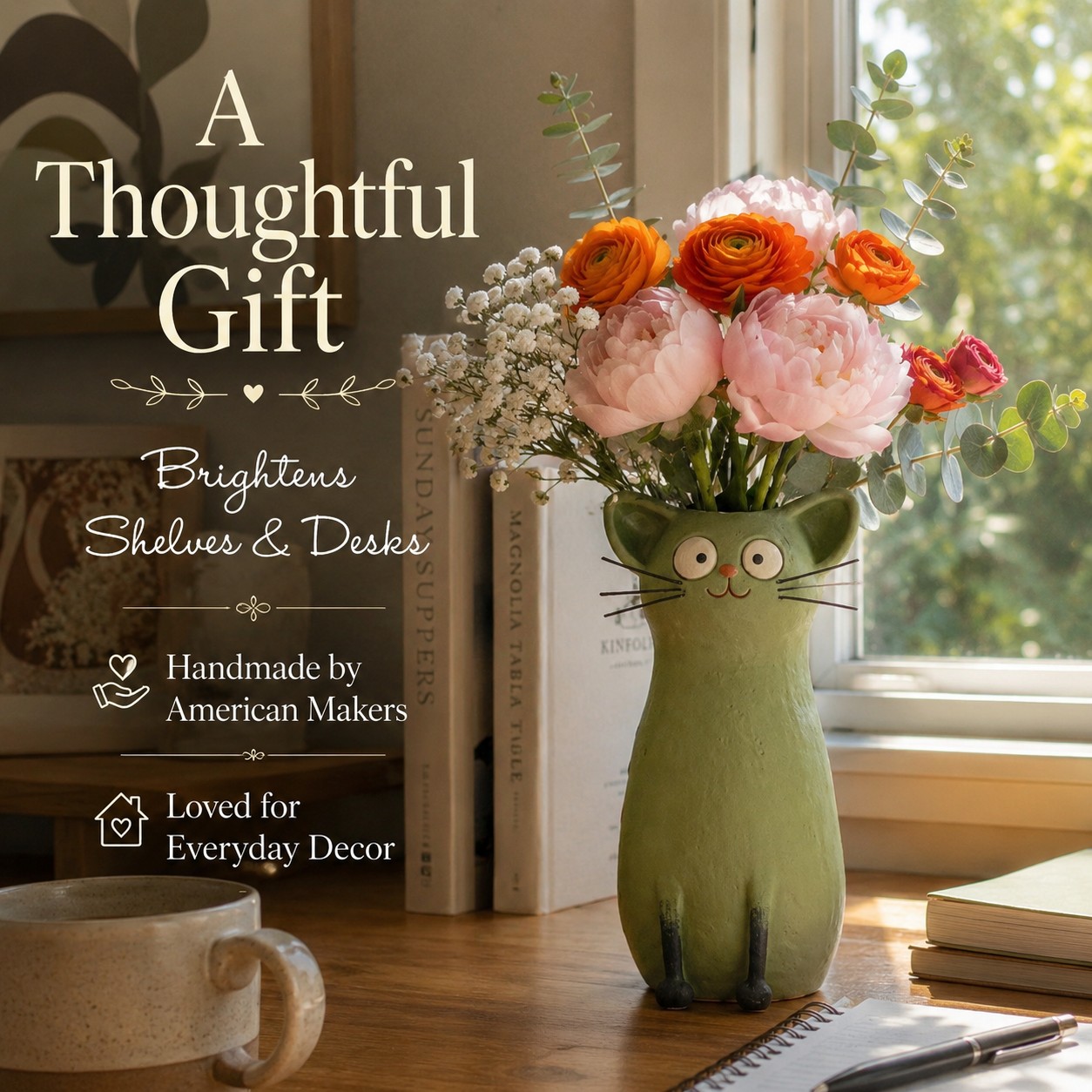 😻LAST DAY49% OFF -🔥 Handcrafted Quirky Cat Vase