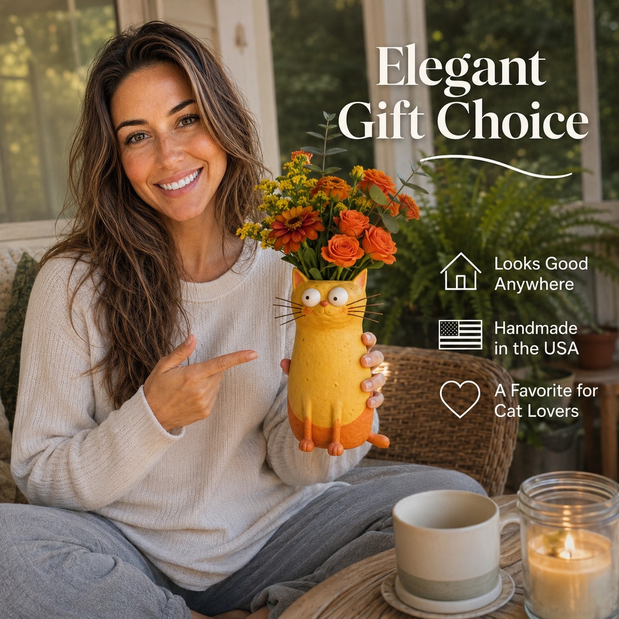 😻LAST DAY49% OFF -🔥 Handcrafted Quirky Cat Vase