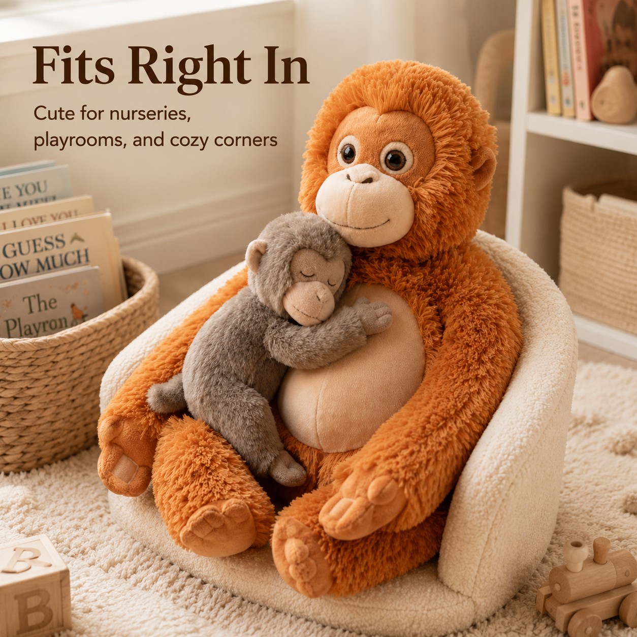 Punch Monkey & His Big Orange Friend Plush Set