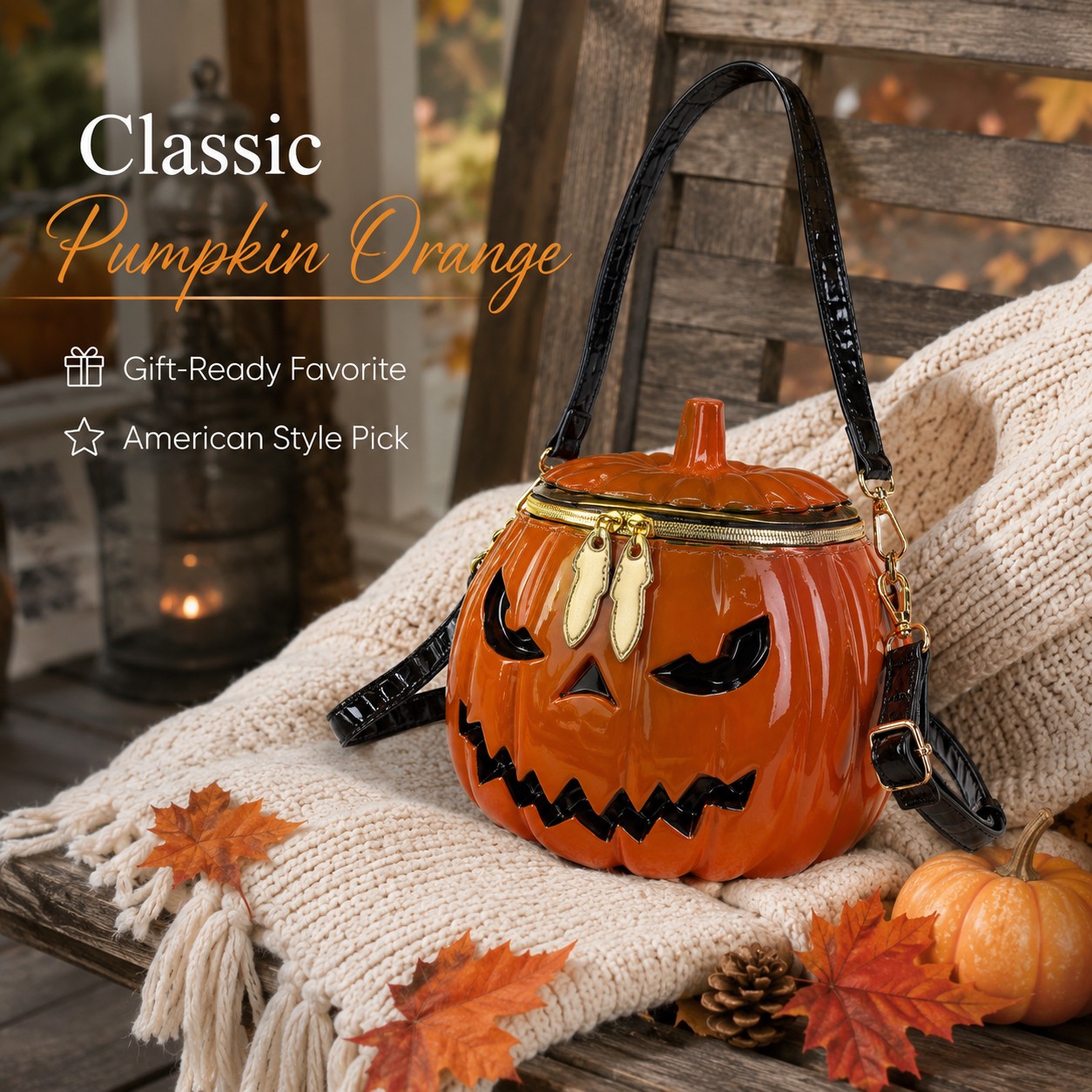 Premium Leather Pumpkin Bag