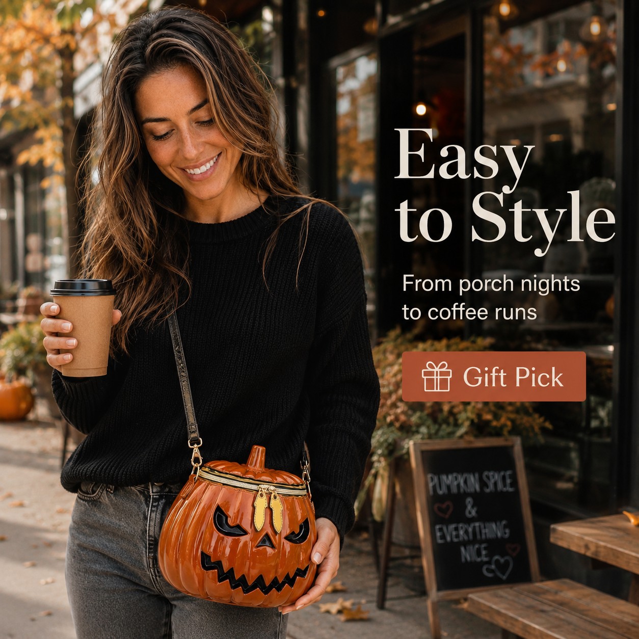 Premium Leather Pumpkin Bag