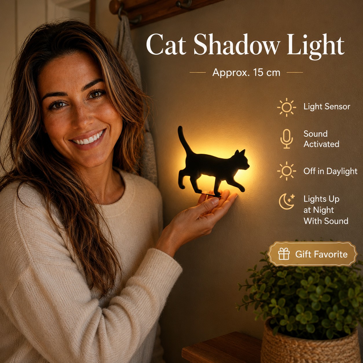 Cat Shadow Night Light Set