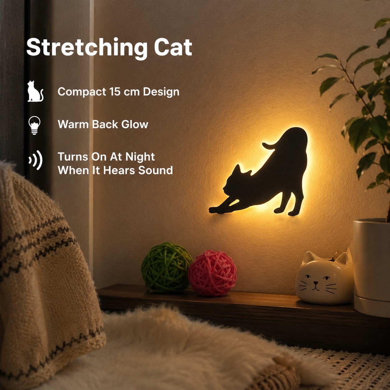 Cat Shadow Night Light Set