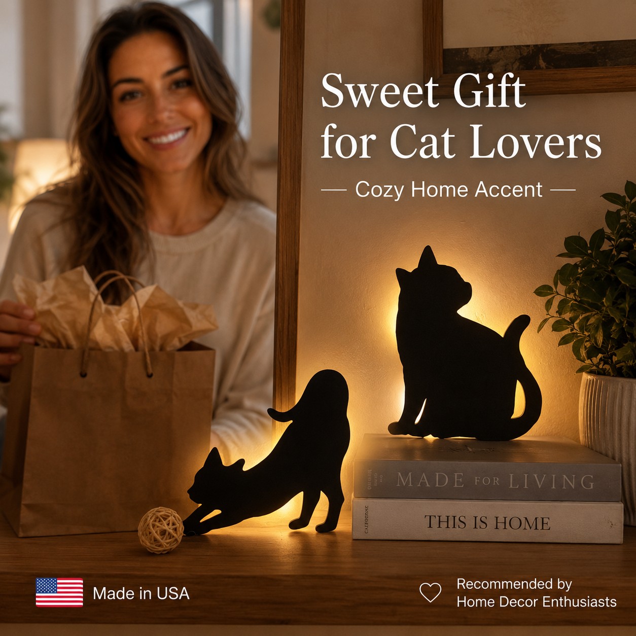Cat Shadow Night Light Set