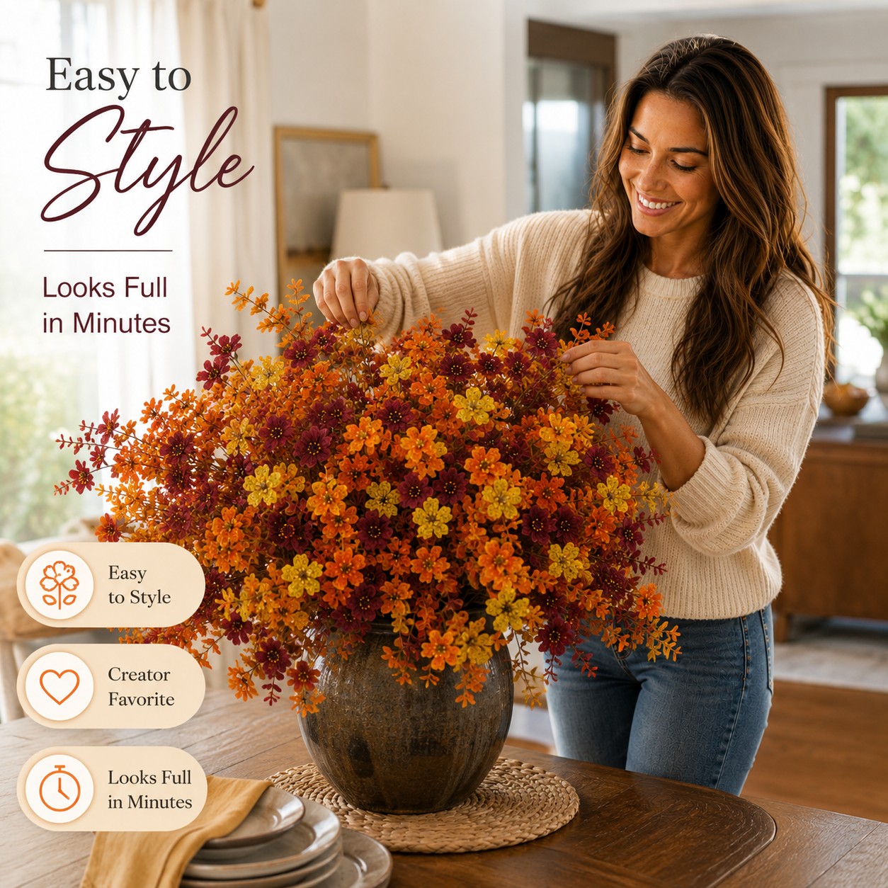 Fall Faux Flower Arrangement