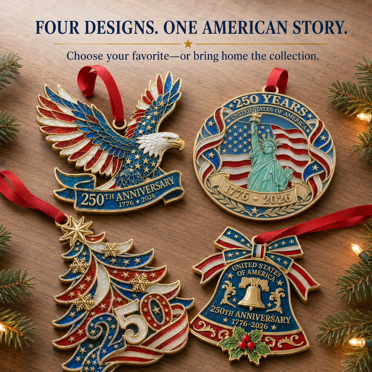 America 250 Anniversary Ornament Collection