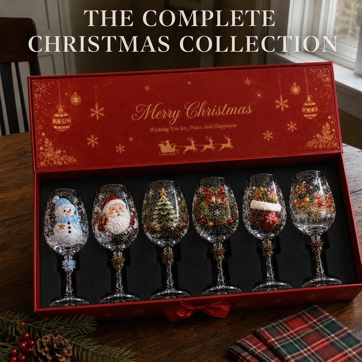【🔥Free Shipping Only Today!】🎁Christmas Wine Glass Collection Gift Box Set✨