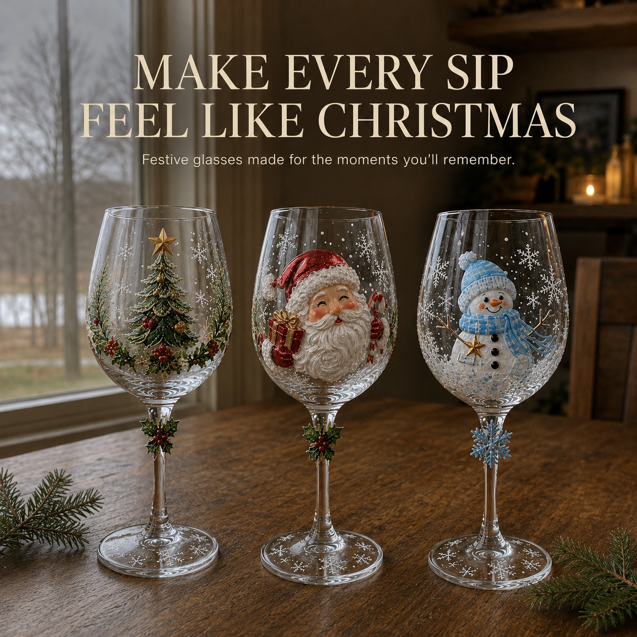 Christmas wine glass collection