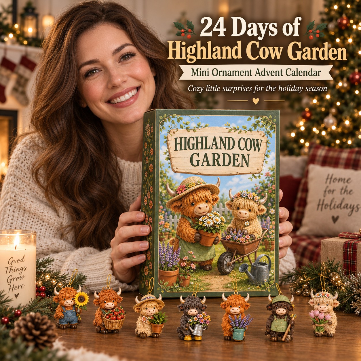 Highland Cow Garden 24-in-1 Advent Calendar
